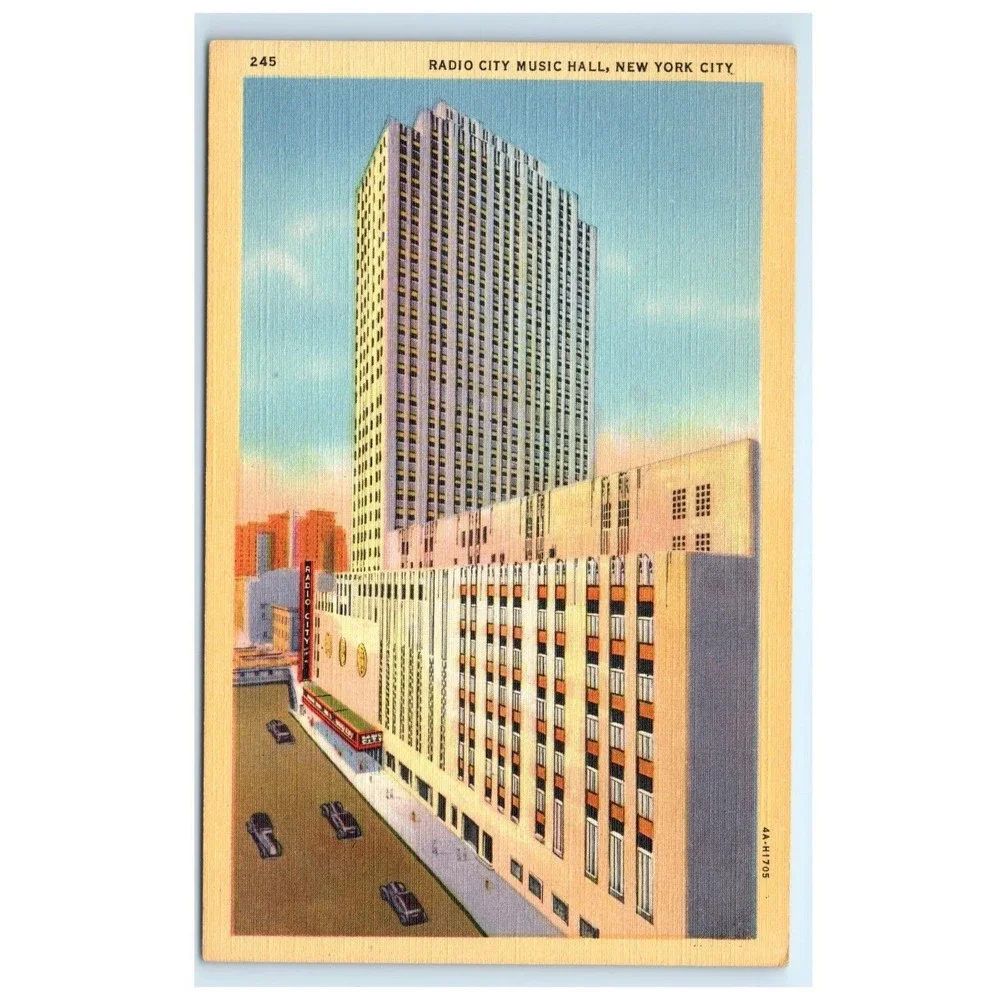 Vintage Postcard Radio City Music Hall New York City NY‎ Linen USA Travel